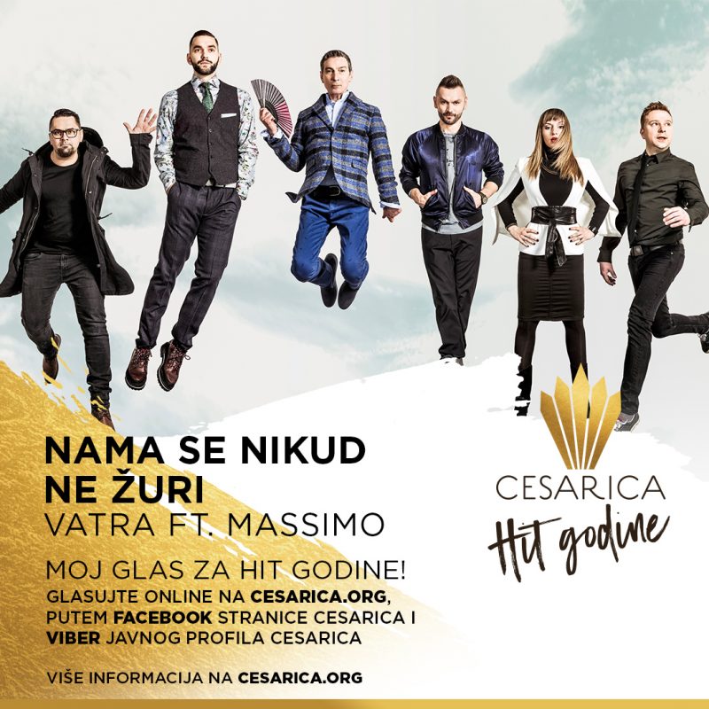 Publika odlučila: Vatra i Massimo s pjesmom „Nama se nikud ne žuri” novi su finalisti nagrade Cesarica