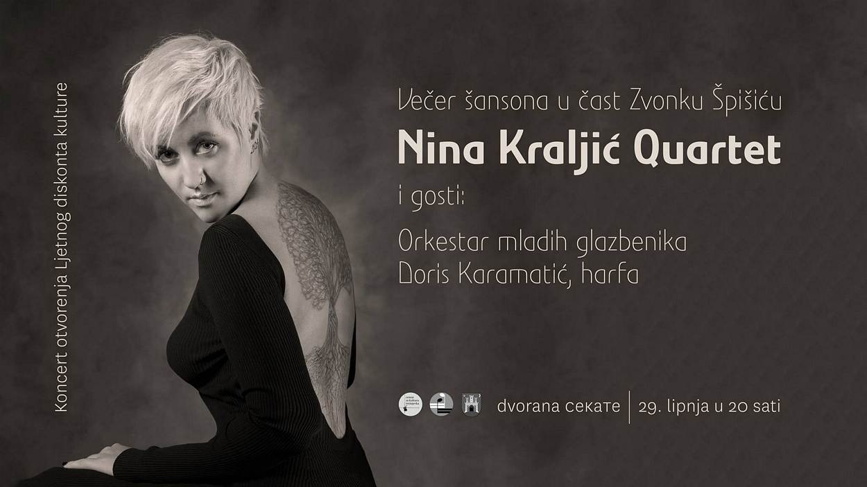 Nina Kraljić Quartet otvara humanitarni Ljetni diskont kulture koncertom šansona u čast legende Trešnjevke- Zvonka Špišića