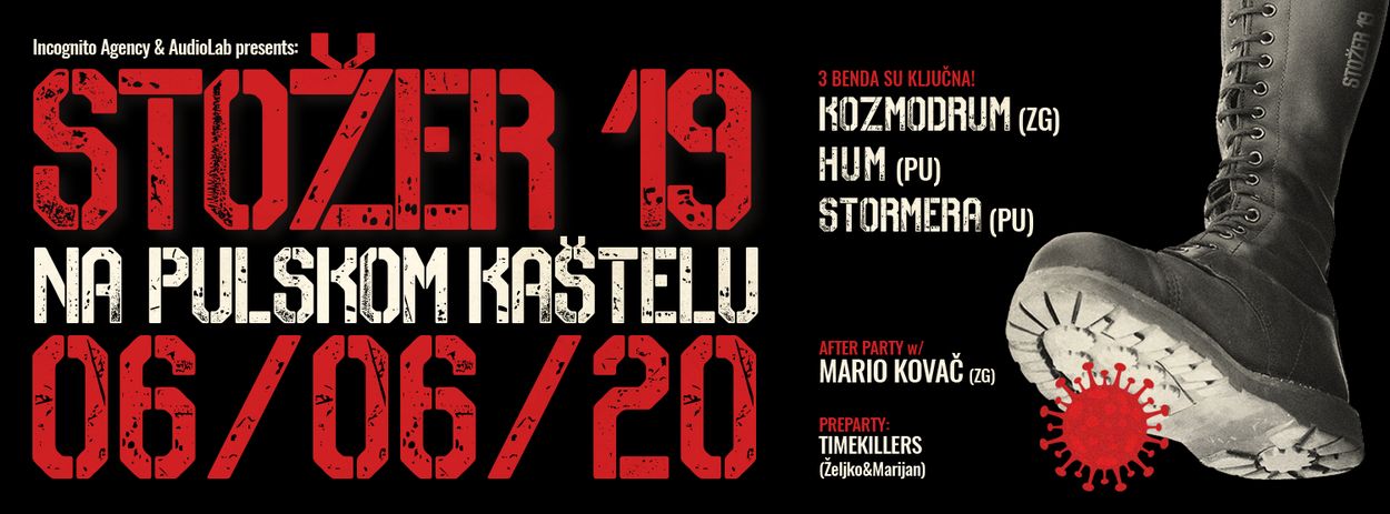 Ove subote na Kaštelu: STOŽER 19 – koncert grupa Kozmodrum, Stormera i Hum te nastup DJ-a Timekillersa i Marija Kovača