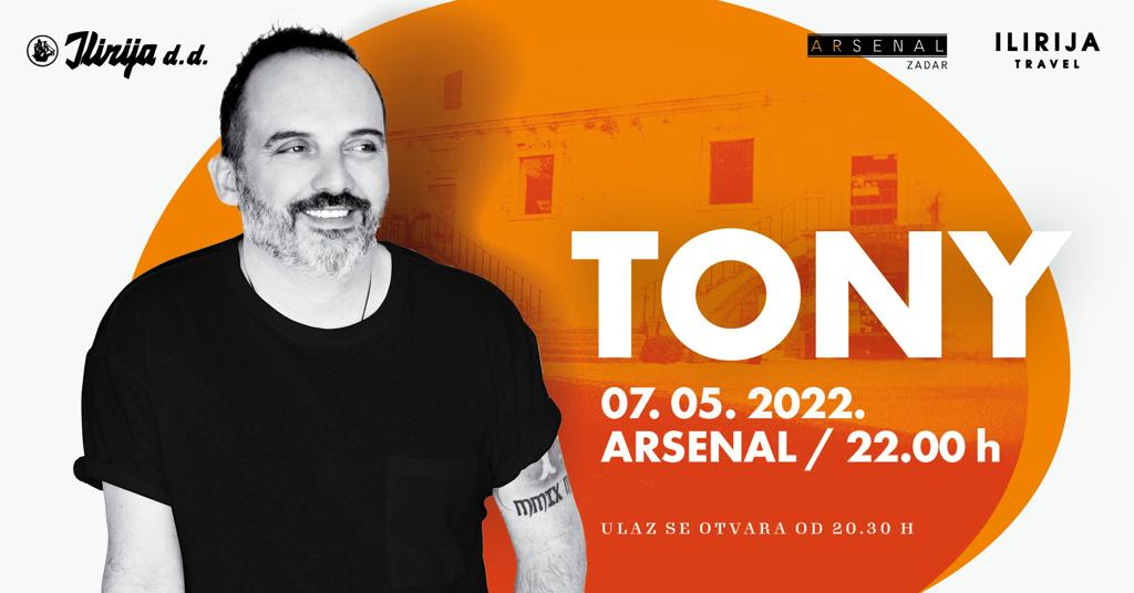 Arsenal Zadar, 07.05.2022. – koncert Tonyja Cetinskog koji se ne propušta!